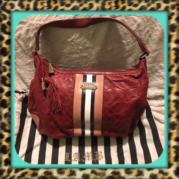 L.A.M.B. Handbags - 🔥🔥SUPER SALE🔥🔥PRICE FIRM✅NO OFFERS 👑L.A.M.B Large Berry Red Leather Bag